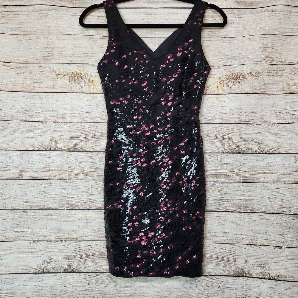 ASTR The Label Sequin Cross Back Mini Dress Lined Women's Size XS